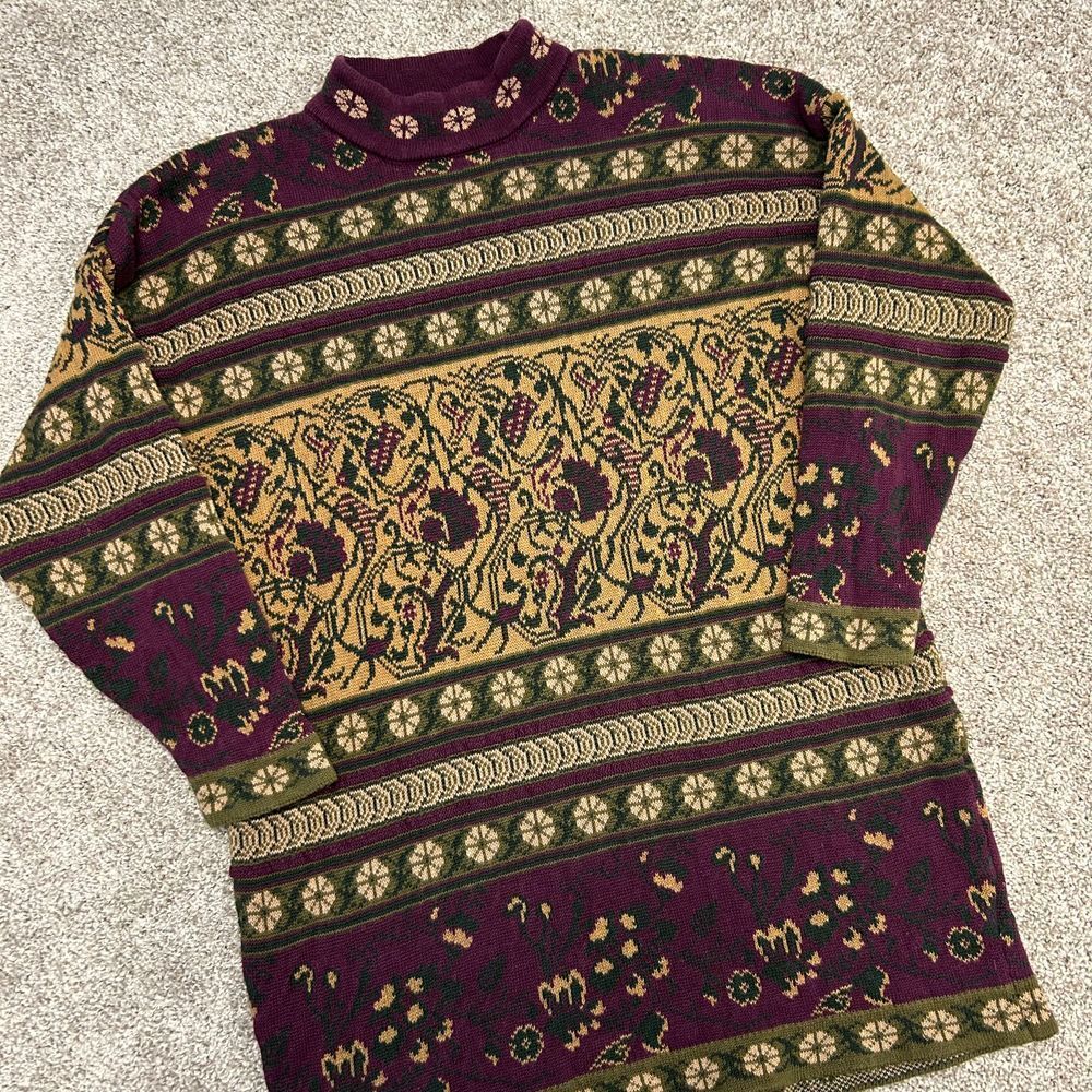 Vintage Express Tricot Sweater Dress Women Size XS Shoulder Pads Geometric